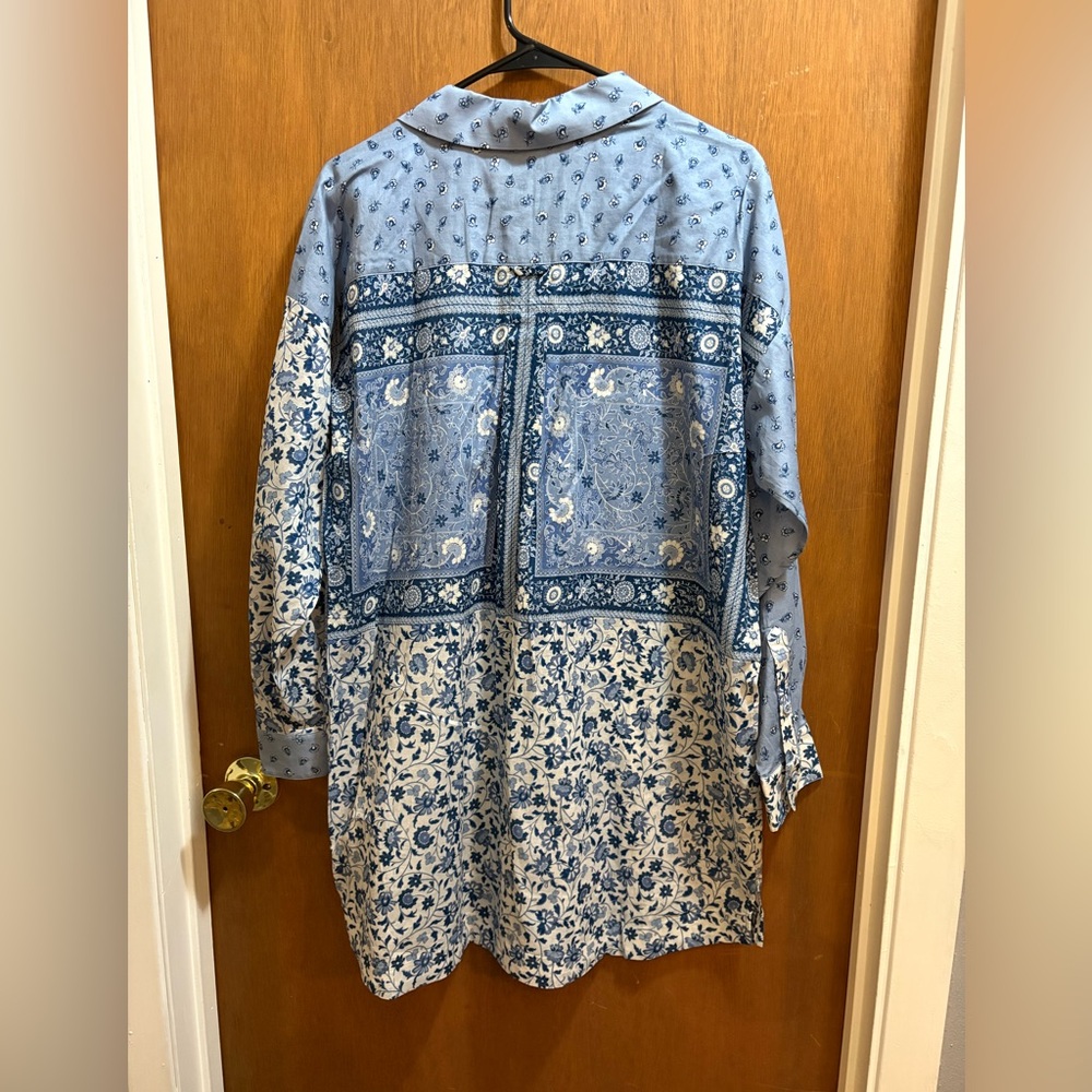 Nwot Spell Blue Patchwork Top - image 8